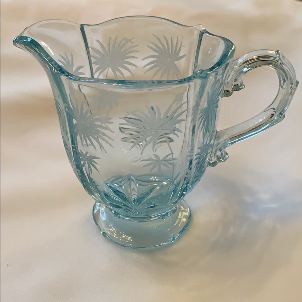 Vintage Fostoria Blue Depression Glass Creamer